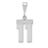 Image of 14K White Gold Small Polished Number 11 Pendant