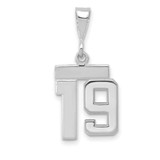Image of 14K White Gold Small Polished Number 19 Pendant