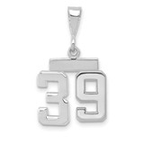 Image of 14K White Gold Small Polished Number 39 Pendant