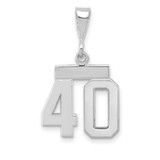 Image of 14K White Gold Small Polished Number 40 Pendant