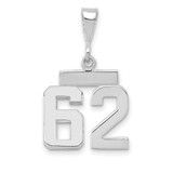 Image of 14K White Gold Small Polished Number 62 Pendant