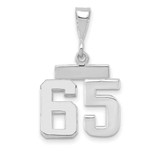 Image of 14K White Gold Small Polished Number 65 Pendant