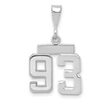 Image of 14K White Gold Small Polished Number 93 Pendant