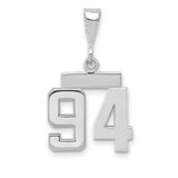 Image of 14K White Gold Small Polished Number 94 Pendant