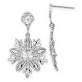Image of 31mm 14K White Gold Snowflake Dangle Earrings