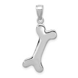 Image of 14K White Gold Solid Polished Dog Bone Pendant
