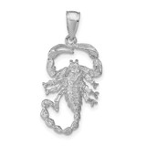 Image of 14K White Gold Solid Polished Open-Backed Scorpion Pendant