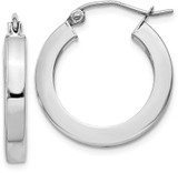 Image of 20mm 14K White Gold Square Tube Hoop Earrings