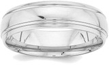 Image of 14K White Gold Standard Comfort Fit Fancy Band Ring WB108S