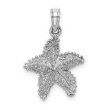 Image of 14K White Gold Starfish w/ Beaded Texture Pendant