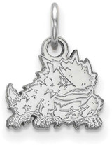 Image of 14K White Gold Texas Christian University X-Small Pendant by LogoArt (4W016TCU)