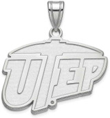 Image of 14K White Gold The University of Texas at El Paso Large Pendant LogoArt 4W002UTE