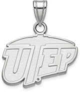 Image of 14K White Gold The University of Texas at El Paso Small Pendant LogoArt 4W001UTE