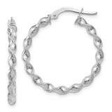 Image of 26mm 14K White Gold Twisted Hoop Earrings LE203