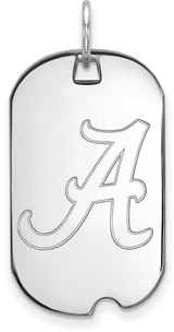 Image of 14K White Gold University of Alabama Small Dog Tag by LogoArt
