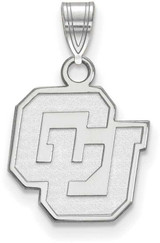 Image of 14K White Gold University of Colorado Small Pendant by LogoArt (4W025UCO)