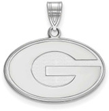 Image of 14K White Gold University of Georgia Medium Pendant by LogoArt (4W003UGA)