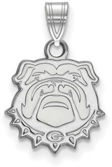 Image of 14K White Gold University of Georgia Small Pendant by LogoArt (4W070UGA)