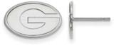 Image of 14K White Gold University of Georgia X-Small Post Earrings by LogoArt (4W008UGA)