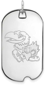 Image of 14K White Gold University of Kansas Large Dog Tag by LogoArt