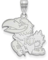 Image of 14K White Gold University of Kansas Large Pendant by LogoArt (4W004UKS)