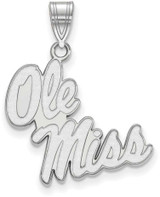Image of 14K White Gold University of Mississippi Large Pendant by LogoArt (4W046UMS)