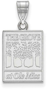 Image of 14K White Gold University of Mississippi Medium Pendant by LogoArt (4W062UMS)