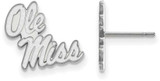Image of 14K White Gold University of Mississippi Small Post Earrings by LogoArt