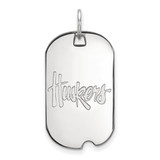 14K White Gold University of Nebraska Small Dog Tag by LogoArt (4W013UNE)