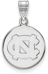 Image of 14K White Gold University of North Carolina Medium Disc Pendant by LogoArt