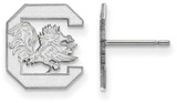 Image of 14K White Gold University of South Carolina Small Post Earrings LogoArt 4W009USO
