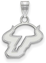 Image of 14K White Gold University of South Florida Small Pendant by LogoArt (4W002USFL)