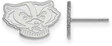 Image of 14K White Gold University of Wisconsin X-Small Post Earrings by LogoArt 4W064UWI