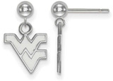 Image of 14K White Gold West Virginia University Earrings Dangle Ball by LogoArt