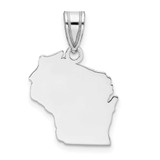 Image of 14K White Gold Wisconsin State Pendant