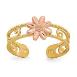 Image of 14K Yellow & Rose Gold Flower Toe Ring