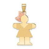 Image of 14K Yellow & Rose Gold Large Girl w/ Bow On Left Pendant XK400