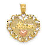 Image of 14K Yellow & Rose Gold Mom Heart Pendant