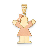 Image of 14K Yellow & Rose Gold Small Girl w/ Bow On Left Pendant XK217