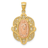 Image of 14K Yellow & Rose Gold Virgin Mary Pendant
