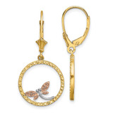 Image of 29mm 14k Yellow & Rose Gold with Rhodium Shiny-Cut Dragonfly Earrings