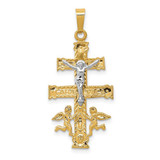 Image of 14K Yellow & White Gold Cara Vaca Crucifix Pendant XR281