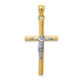 Image of 14K Yellow & White Gold Crucifix Pendant D1684