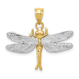 Image of 14K Yellow & White Gold Dragonfly Pendant