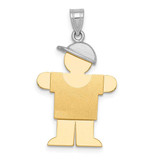 Image of 14K Yellow & White Gold Large Boy w/ Hat On Right Pendant XK403