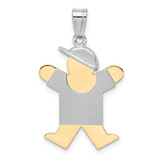 Image of 14K Yellow & White Gold Large Boy w/ Hat On Right Pendant XK416