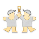 Image of 14K Yellow & White Gold Large Double Boys Pendant XK421