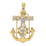 Image of 14K Yellow & White Gold Mariners Crucifix Pendant C1419