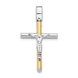 Image of 14K Yellow & White Gold Polished Crucifix Pendant LF864