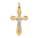 Image of 14K Yellow & White Gold Polished Inri Crucifix Pendant XR1658